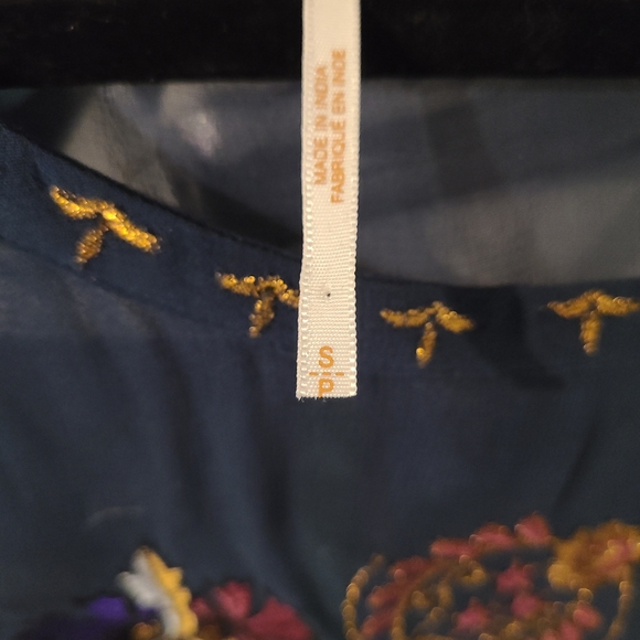 Free People teal embroidered dress - Picture 5 of 6